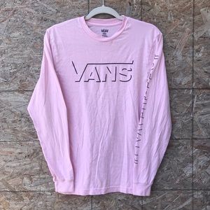 MEN’S LIGHT BABY PINK BLACK LONG SLEEVE T-SHIRT